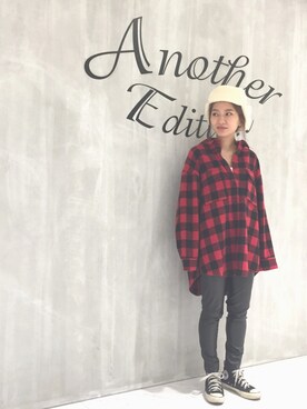 「Another Edition」｜「アイテム（キャップ）」を使った、yanさん（レディース・150cm）の秋コーディネート