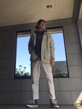 「OBEY」｜「アイテム（パーカー）」を使った、いりえ・りゅーとさん（メンズ・177cm）の冬コーディネート