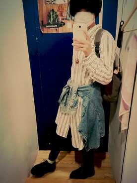 「アイテム（ドレスシューズ、グリーン系）」を使った、maaさん（レディース・166cm）の春コーディネート