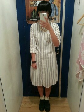 「アイテム（ドレスシューズ、グリーン系）」を使った、maaさん（レディース・166cm）の春コーディネート