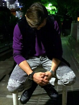 「ファーベスト」｜「アイテム（その他アウター）」を使った、hiroさん（メンズ・174cm）の秋コーディネート