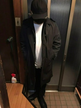 「ブラック×ホワイト」｜「アイテム（その他アウター）」を使った、hiroさん（メンズ・174cm）の秋コーディネート