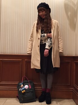 「w closet」｜「アイテム（ハンチング/ベレー帽）」を使った、Nさん（レディース・160cm）の冬コーディネート