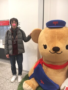 「LANVIN（ランバン）のアイテム（ダウンジャケット/コート）」を使った、えいとまさん（メンズ・180cm）の冬コーディネート