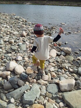 「BEAMS（ビームス）のアイテム（シューズ）」を使った、niconico(^ー^)＊さん（キッズ・100cm）の春コーディネート