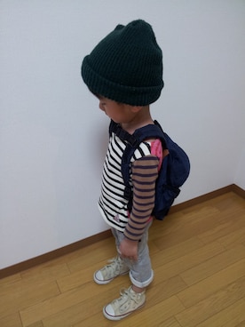 「BEAMS（ビームス）のアイテム（シューズ）」を使った、niconico(^ー^)＊さん（キッズ・100cm）の春コーディネート