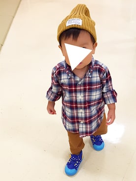 「babygap」｜「アイテム（チノパンツ）」を使った、minato*さん（キッズ・70cm）の秋コーディネート