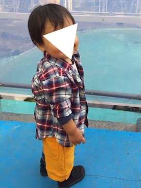 「COMME CA ISM（コムサイズム）のアイテム（Tシャツ/カットソー、その他）」を使った、minato*さん（キッズ・80cm）の秋コーディネート