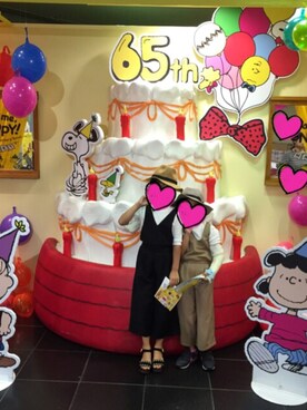 「GLOBAL WORK（グローバルワーク）のアイテム（オールインワン・サロペット）」を使った、deux-bijouterieさん（キッズ・124cm）の秋コーディネート