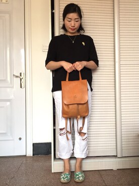 「H&M（エイチ・アンド・エム）のアイテム（モカシン/デッキシューズ）」を使った、Yindurenさん（レディース・160cm）の春コーディネート