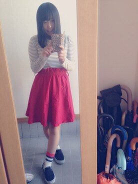 「NICE CLAUP（ナイスクラップ）のアイテム（トップス）」を使った、しらとりさん（メンズ・153cm）の春コーディネート