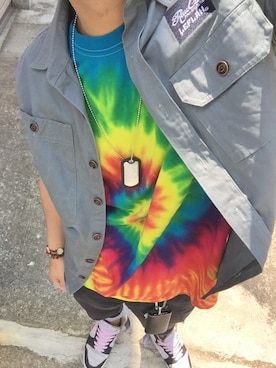 「Paul Smith（ポールスミス）のアイテム（キーケース/キーアクセサリー）」を使った、dykiさん（メンズ・171cm）の夏コーディネート