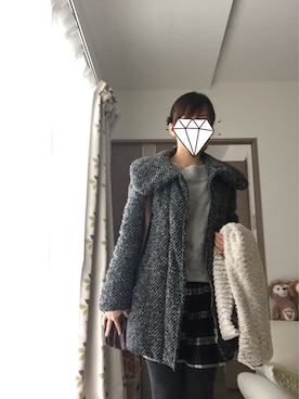 「mysty woman（ミスティウーマン）のアイテム（ダウンジャケット/コート）」を使った、morico さん（レディース・158cm）の冬コーディネート
