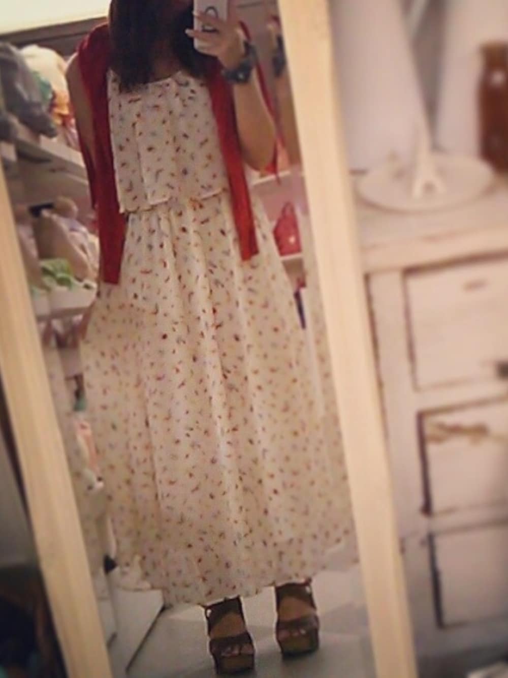 「mysty womanのアイテム（ワンピース、ホワイト系）」を使った、(/･ω･)/さん（レディース・152cm）の秋コーディネートの1枚目の写真