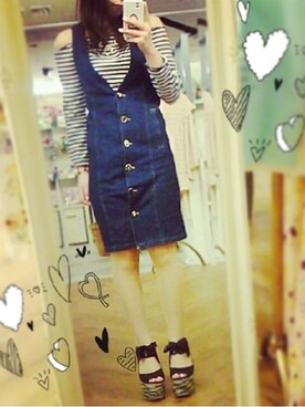 「dazzlin（ダズリン）のアイテム（サロペット/オーバーオール）」を使った、(/･ω･)/さん（レディース・152cm）の秋コーディネート