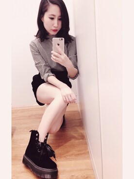「コーディネート」｜「アイテム（ブーティ）」を使った、Sueさん（レディース・154cm）の秋コーディネート
