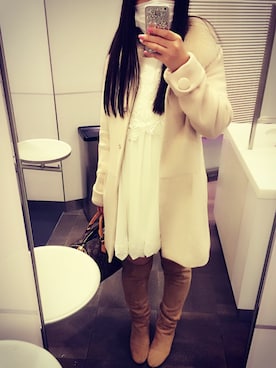 「MISCH MASCH（ミッシュマッシュ）のアイテム（その他アウター）」を使った、Hitomi さん（レディース・158cm）の冬コーディネート