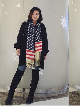 「3dのアイテム（マフラー、その他）」を使った、JustJzさん（レディース・160cm）の冬コーディネート