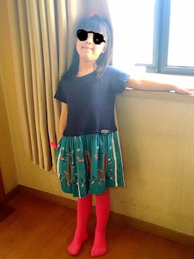 「NEEDLE WORK SOON（ニードルワークスーン）のアイテム」を使った、rereさん（キッズ・110cm）の春コーディネート