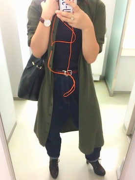 「MOUSSY（マウジー）のアイテム（PC・スマホグッズ/家電）」を使った、みーやんさん（レディース・158cm）の秋コーディネート