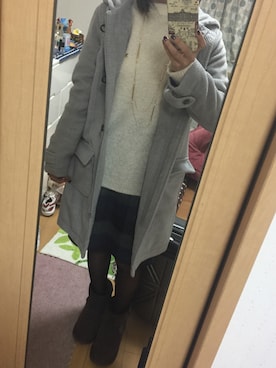 「NICE CLAUP（ナイスクラップ）のアイテム（ダッフルコート）」を使った、Natsumi  Horiuchiさん（レディース・158cm）の冬コーディネート