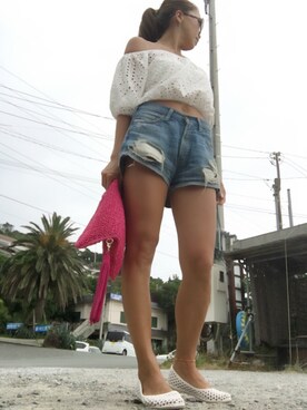 「Planet blue world（プラネットブルーワールド）のアイテム」を使った、aiさん（レディース・160cm）の夏コーディネート