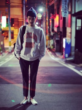 「Champion（チャンピオン）のアイテム（その他）」を使った、m_hosokawaさん（メンズ・180cm）の春コーディネート