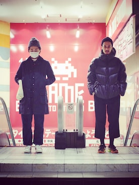 「TOILET（トイレット）のアイテム（ダウンジャケット/コート）」を使った、m_hosokawaさん（メンズ・180cm）の春コーディネート