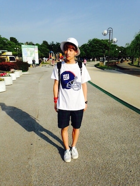 「FACETASM（ファセッタズム）のアイテム（アクセサリー）」を使った、Tetsuya Ikebeさん（メンズ・173cm）の夏コーディネート
