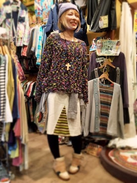 「チャイハネ（チャイハネ）のアイテム（ニット/セーター）」を使った、Masumi Kaihoさん（レディース・160cm）の冬コーディネート