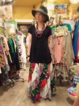 「アイテム（帽子）」を使った、Masumi Kaihoさん（レディース・160cm）の春コーディネート