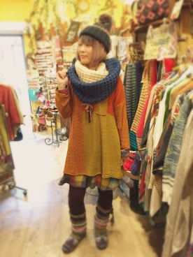 「チャイハネ（チャイハネ）のアイテム（ニットキャップ/ビーニー）」を使った、Masumi Kaihoさん（レディース・160cm）の秋コーディネート
