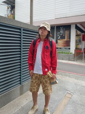「AIGLE（エーグル）のアイテム（帽子）」を使った、陳德勳🇹🇼さん（メンズ・180cm）の夏コーディネート