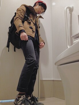 「ボーダーソックス」｜「アイテム（ダッフルコート）」を使った、たろうさん（メンズ・166cm）の秋コーディネート