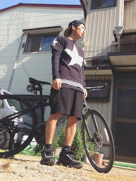 「RickOwens×adidas」｜「アイテム（帽子）」を使った、たろうさん（メンズ・166cm）の春コーディネート