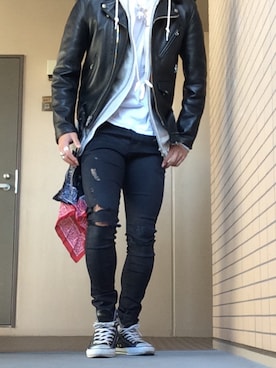 「SWAGGER（スワッガー）のアイテム（財布/小物）」を使った、TORIさん（メンズ・177cm）の冬コーディネート