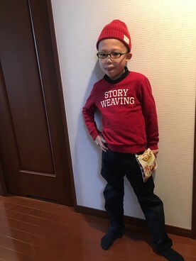 「学校」｜「アイテム（ニットキャップ/ビーニー）」を使った、I  amさん（キッズ・121cm）の春コーディネート