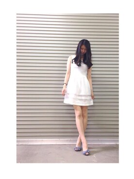 「忘れた。のアイテム（ワンピース、ホワイト系）」を使った、みずきさん（レディース）の夏コーディネート