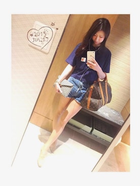 「TSURU（ツル）のアイテム（バッグ）」を使った、みずきさん（レディース・169cm）の夏コーディネート