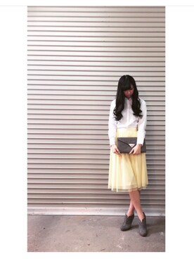 「TSURU（ツル）のアイテム（バッグ）」を使った、みずきさん（レディース・169cm）の夏コーディネート