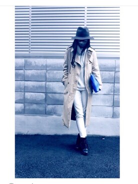 「SLY（スライ）のアイテム（トレンチコート、ベージュ系）」を使った、みずきさん（レディース）の夏コーディネート