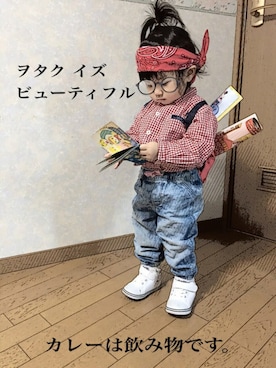 「ANGIE（アンジー）のアイテム」を使った、uuume＊さん（キッズ・80cm）の春コーディネート