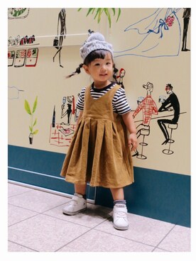 「SEVENDAYS=SUNDAY（セブンデイズサンデイ）のアイテム（ワンピース/ドレス）」を使った、uuume＊さん（キッズ・80cm）の秋コーディネート
