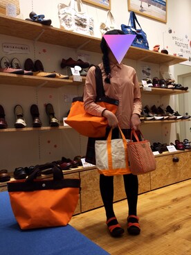 「ROOTOTE（ルートート）のアイテム（ハンドバッグ）」を使った、たわさんさん（レディース・160cm）の春コーディネート