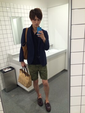 「トイレから失礼しやす」｜「アイテム（その他シューズ）」を使った、ショウジさん（メンズ・176cm）の夏コーディネート
