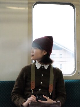 「JUNYA WATANABE COMME des GARCONS（ジュンヤワタナベコムデギャルソン）のアイテム（カーディガン/ボレロ、グリーン系）」を使った、kur さん（レディース・165cm）の秋コーディネート