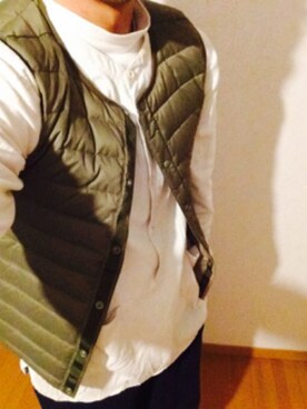 「UNITED ARROWS（ユナイテッドアローズ）のアイテム（ダウンベスト）」を使った、Kimiさん（メンズ・174cm）の冬コーディネート