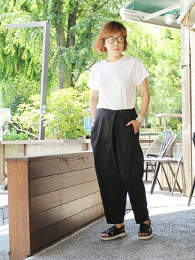 「JOURNAL STANDARD LUXE（ジャーナルスタンダード　ラックス）のアイテム（その他シューズ）」を使った、KEIさん（レディース・157cm）の夏コーディネート