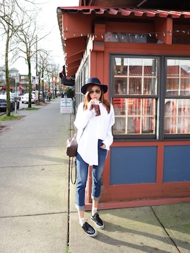 「MAISON MICHEL（メゾンミッシェル）のアイテム」を使った、Michelle Chenさん（レディース・157cm）の秋コーディネート