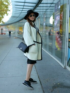 「rag & bone（ラグアンドボーン）のアイテム（帽子）」を使った、Michelle Chenさん（レディース・163cm）の秋コーディネート